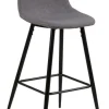 Stołek barowy Wilma szary jasny/czarny tapicerowany