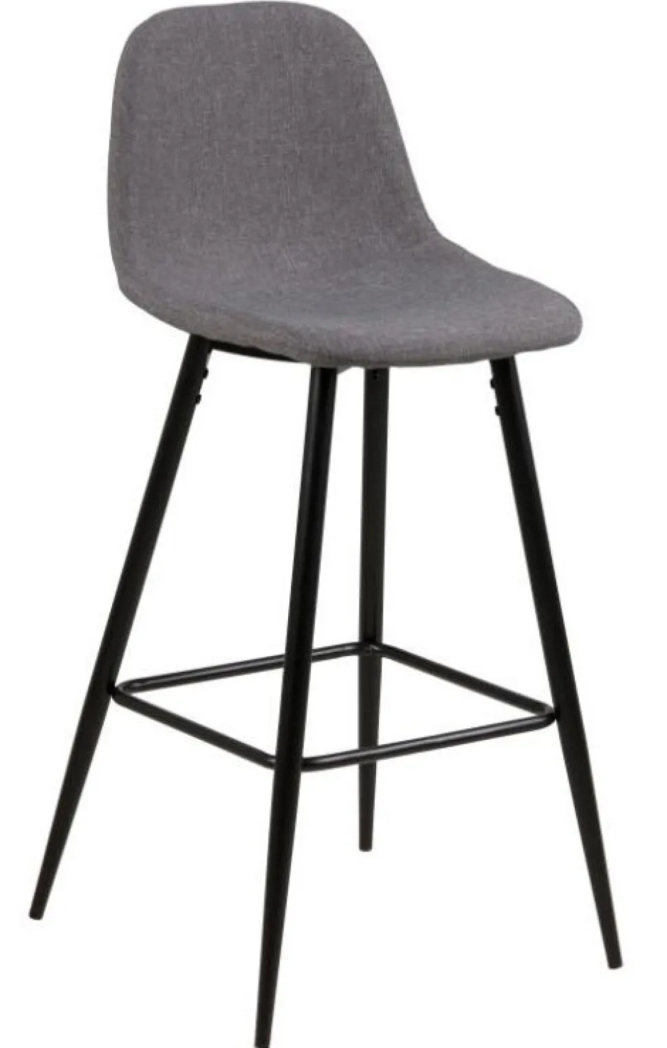 Stołek barowy Wilma szary jasny/czarny tapicerowany