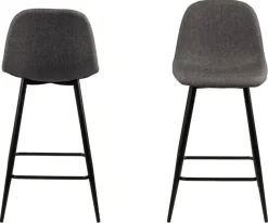 Stołek barowy Wilma szary/czarny tapicerowany