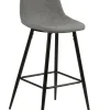 Stołek barowy Wilma wysoki szary jasny/ czarny tapicerowany