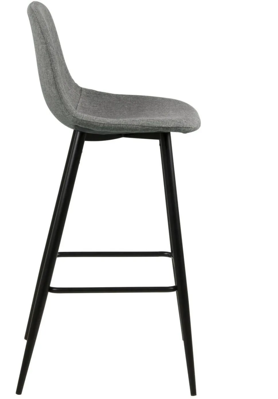 Stołek barowy Wilma wysoki szary jasny/ czarny tapicerowany