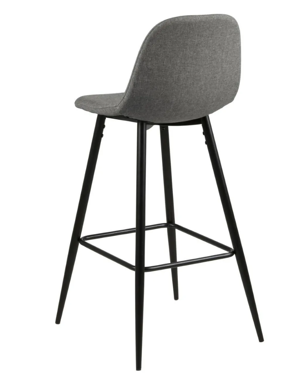 Stołek barowy Wilma wysoki szary jasny/ czarny tapicerowany