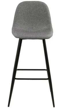 Stołek barowy Wilma wysoki szary jasny/ czarny tapicerowany