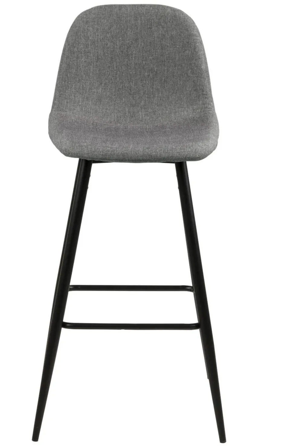 Stołek barowy Wilma wysoki szary jasny/ czarny tapicerowany