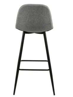 Stołek barowy Wilma wysoki szary jasny/ czarny tapicerowany