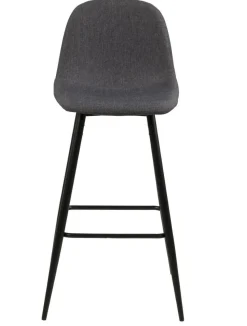 Stołek barowy Wilma wysoki szary ciemny / czarny tapicerowany