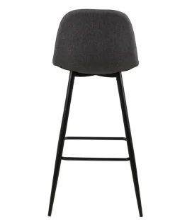 Stołek barowy Wilma wysoki szary ciemny / czarny tapicerowany