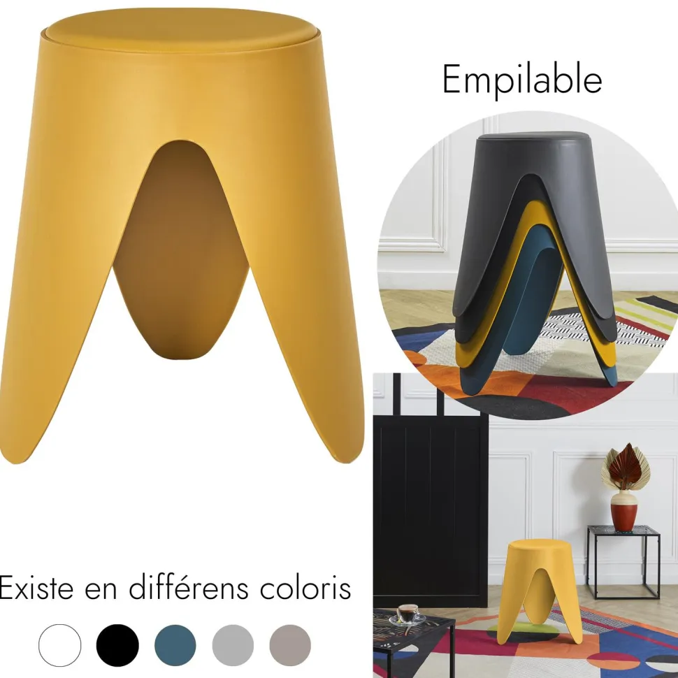 Stołek Eve żółty