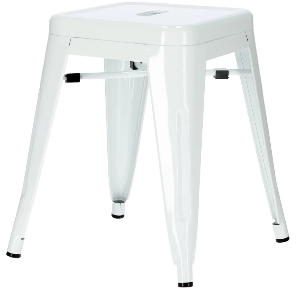 Stołek Paris biały inspirowany Tolix