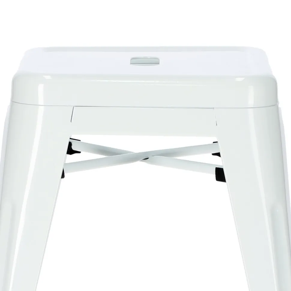 Stołek Paris biały inspirowany Tolix