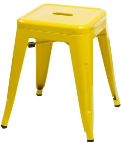 Stołek Paris żółty inspirowany Tolix