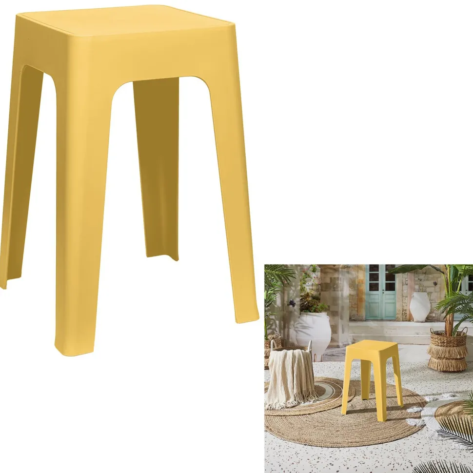 Stołek Spectra żółty z tworzywa