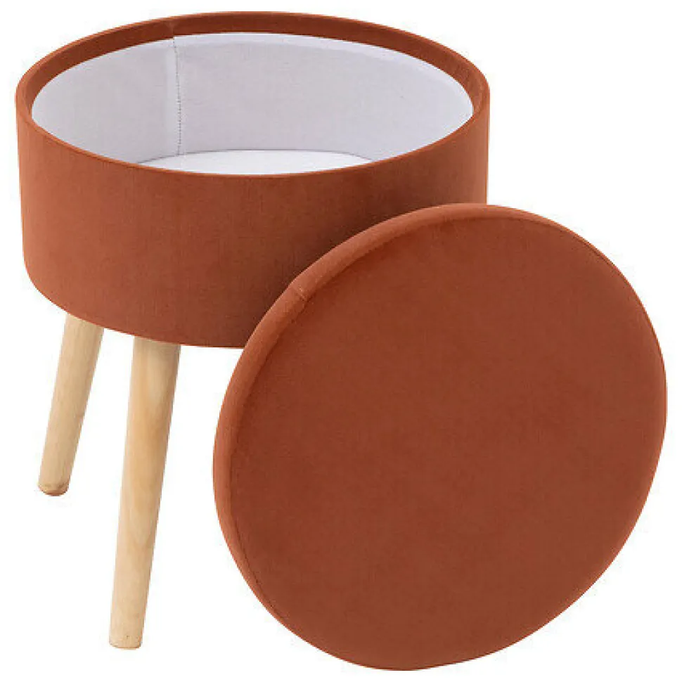 Stołek ze schowkiem Tess bursztynowy