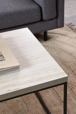 Stolik Barossa 110x55cm beżowy trawertyn