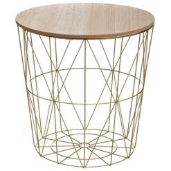 Stolik boczny Kumi naturalny/złoty