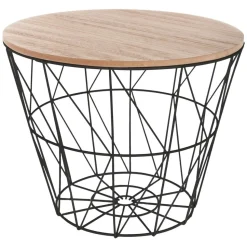 Stolik boczny Kumi niski naturalny/czarny