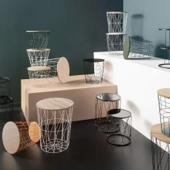 Stolik boczny Kumi niski naturalny/biały