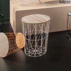 Stolik boczny Kumi wysoki naturalny/czarny