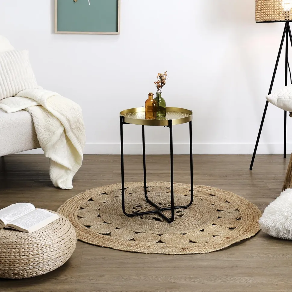 Stolik kawowy Alia 35 cm złoty/czarny