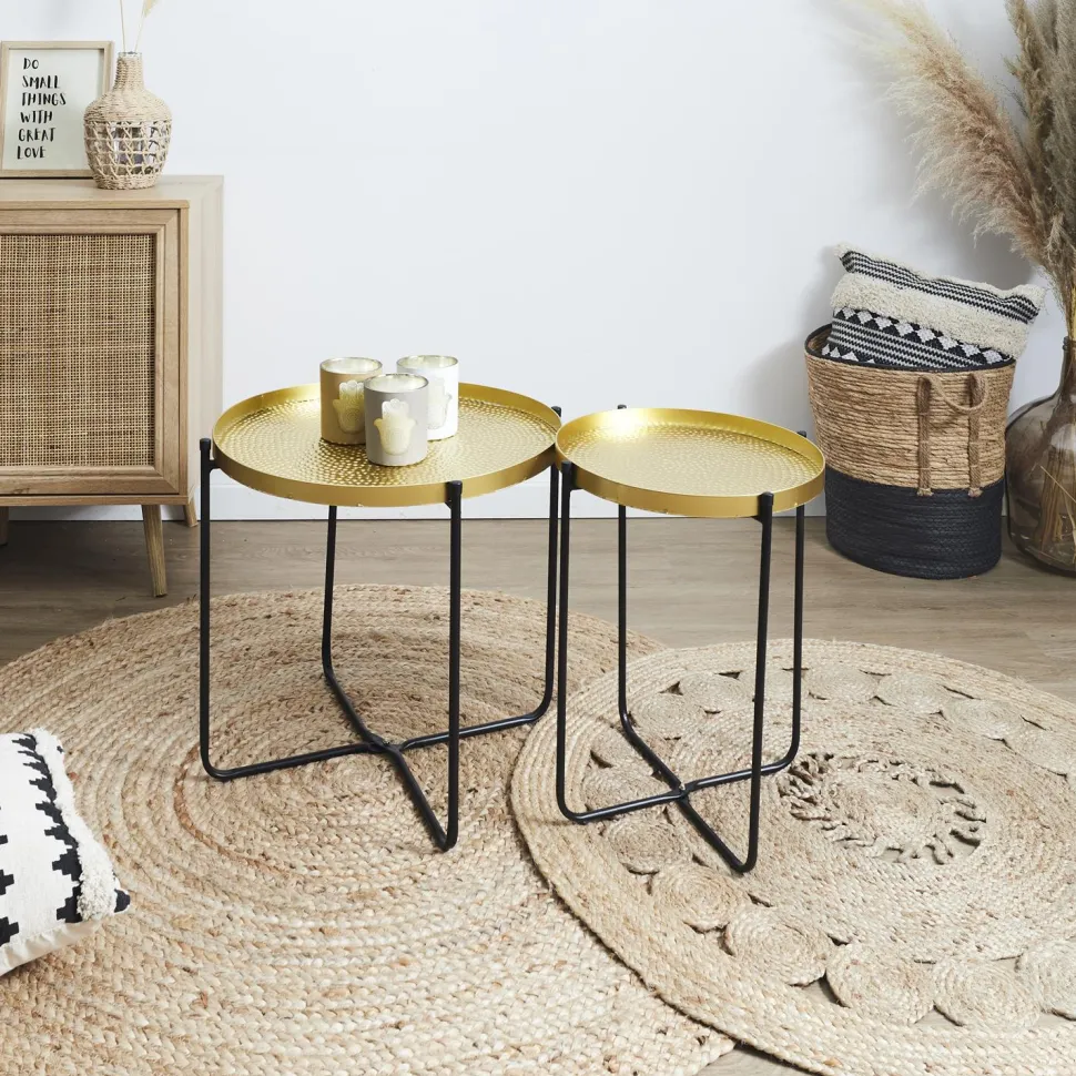 Stolik kawowy Alia 35 cm złoty/czarny