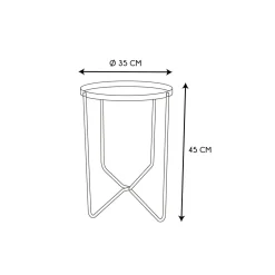 Stolik kawowy Alia 35 cm złoty/czarny