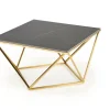 Stolik kawowy Artus złoty/czarny marmur