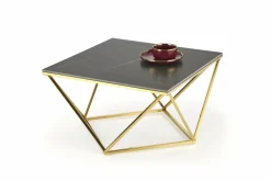 Stolik kawowy Artus złoty/czarny marmur