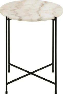 Stolik kawowy Avila wysoki biały marmur