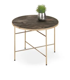 Stolik kawowy Azella ciemny marmur / złoty