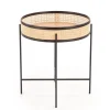 Stolik kawowy Balta czarny / rattan