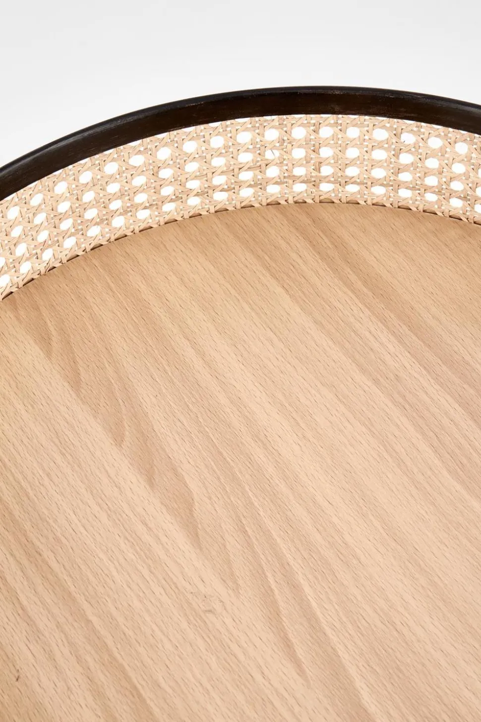 Stolik kawowy Balta czarny / rattan