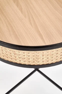 Stolik kawowy Balta czarny / rattan