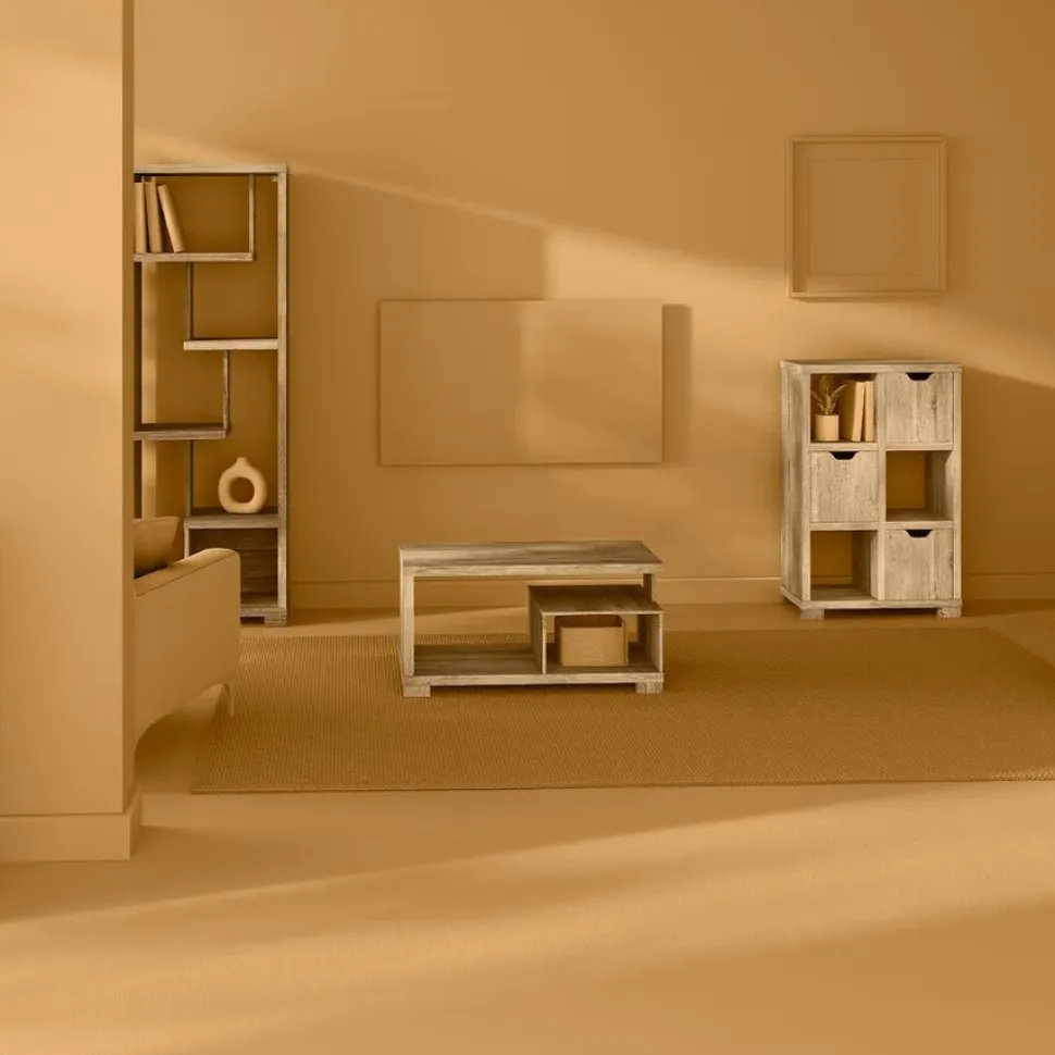 Stolik kawowy Bivoak dwupoziomowy naturalny