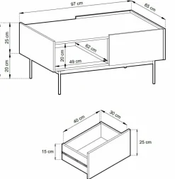 Stolik kawowy Cashmer czerwony