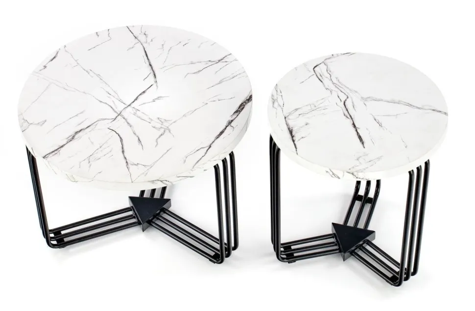 Stolik kawowy Lintica M biały marmur/