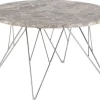 Stolik kawowy Prunus 80cm marmur szary/chrom