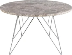 Stolik kawowy Prunus 80cm marmur szary/chrom