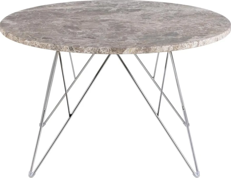 Stolik kawowy Prunus 80cm marmur szary/chrom