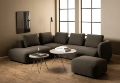 Stolik kawowy Prunus 80cm marmur szary/chrom