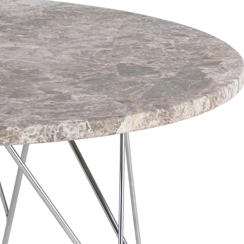 Stolik kawowy Prunus 80cm marmur szary/chrom