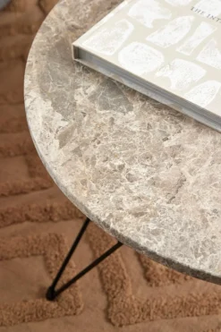 Stolik kawowy Prunus 80cm marmur szary/czarny