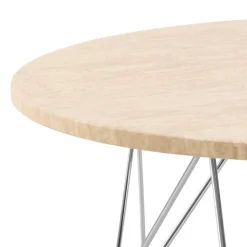 Stolik kawowy Prunus 80cm trawertyn/chrom