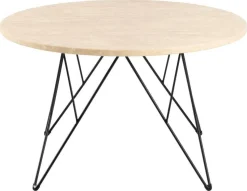 Stolik kawowy Prunus 80cm trawertyn/czarny