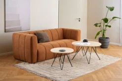 Stolik kawowy Prunus 80cm trawertyn/czarny