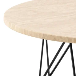 Stolik kawowy Prunus 80cm trawertyn/czarny