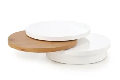 Stolik kawowy Pug biały / dąb złoty