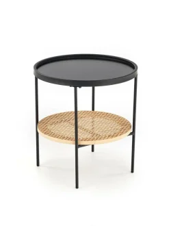 Stolik kawowy Safakis czarny / rattan