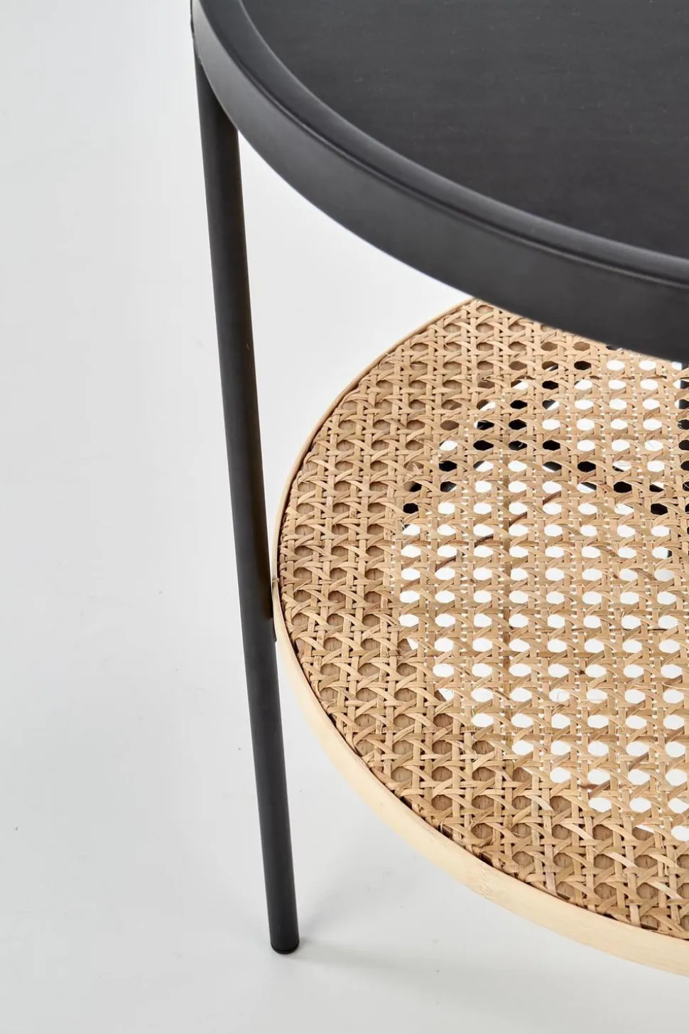 Stolik kawowy Safakis czarny / rattan