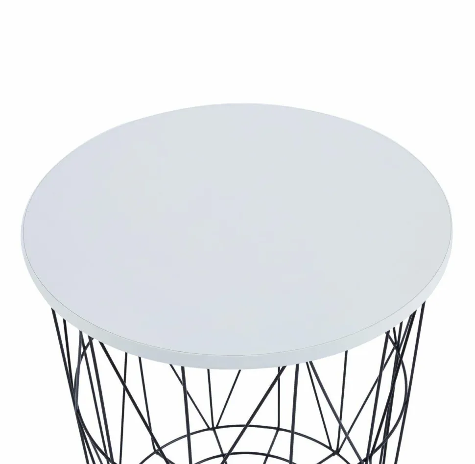 Stolik kawowy Salvatore biały/czarny stelaż