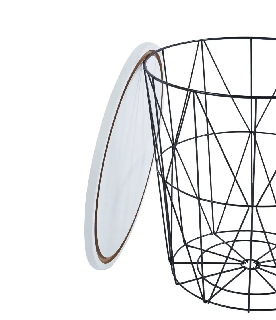 Stolik kawowy Salvatore biały/czarny stelaż